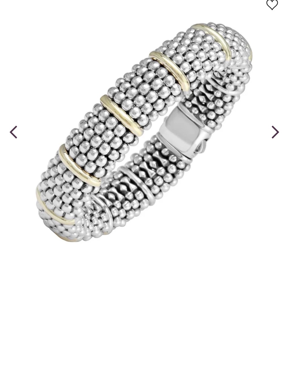 LAGOS Silver and Gold Beaded Stretch Bracelet
